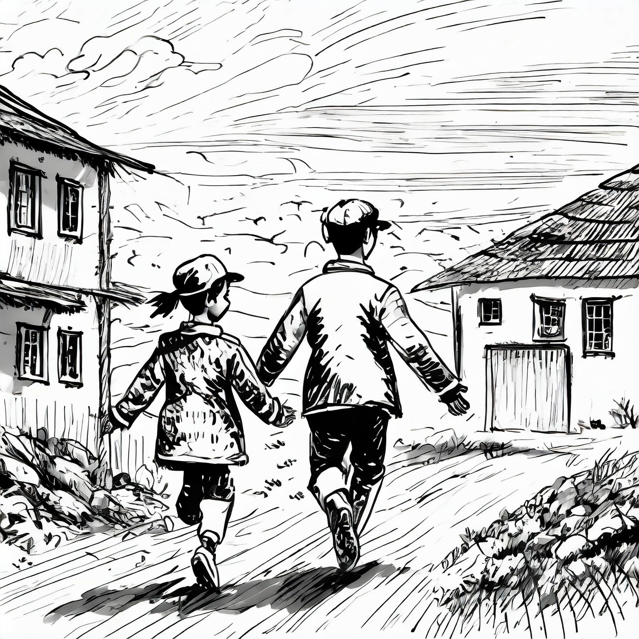 elfjahrigen Junge und seine jungere-Schwester sind dreckig vom Spielen sie laufen auf einen Hügel