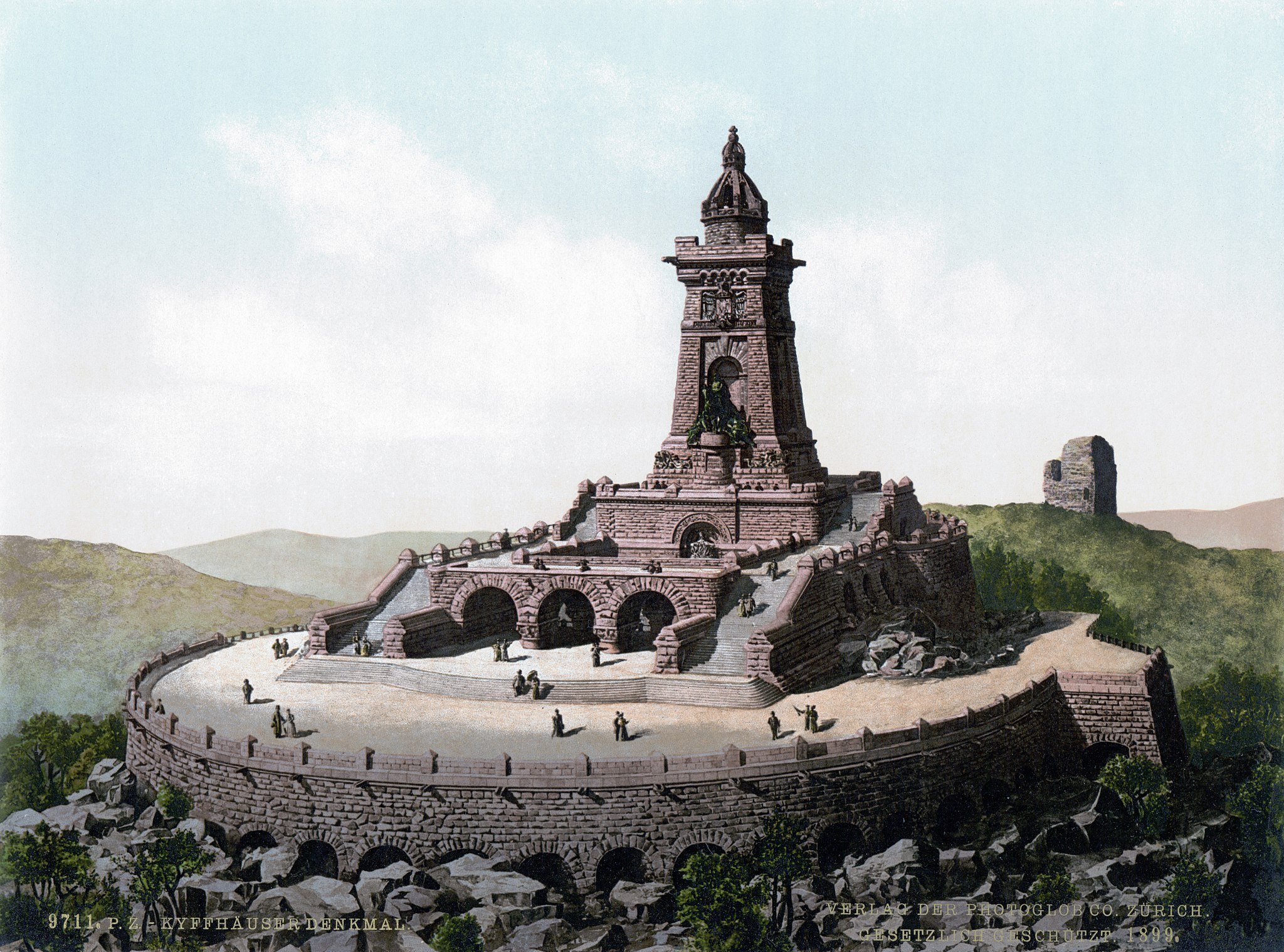 Luftbild des Kyffhäuserdenkmals, um 1900